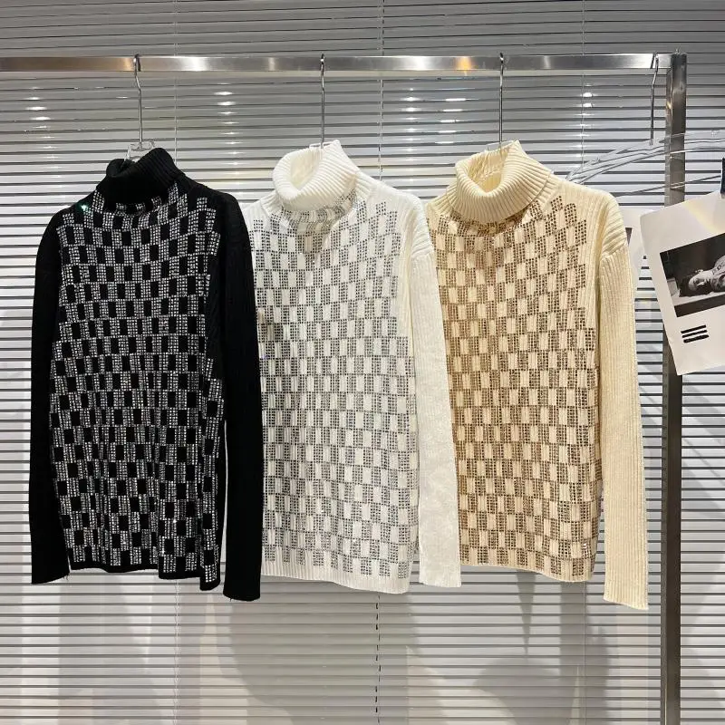 Women's sweater 2021 winter new fashion square rhinestone hot drill high neck pullover knitted sweater stretch
Women's sweater 2021 winter new fashion square rhinestone hot drill high neck pullover knitted sweater stretch