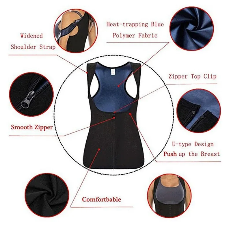 Women Sauna Shaper Vest Thermo Sweat Shapewear Tank Top Slimming Vest Waist Trainer Corset Gym Fitness Hot Workout Zipper Shirt
Women Sauna Shaper Vest Thermo Sweat Shapewear Tank Top Slimming Vest Waist Trainer Corset Gym Fitness Hot Workout Zipper Shirt