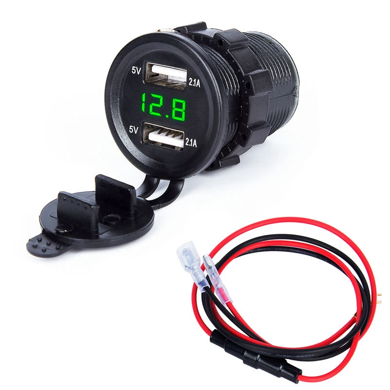 Universal Dual USB Charger Socket Adapter LED Display With Dust Cover Power Socket Car Motorcycle Car Accessories
Universal Dual USB Charger Socket Adapter LED Display With Dust Cover Power Socket Car Motorcycle Car Accessories