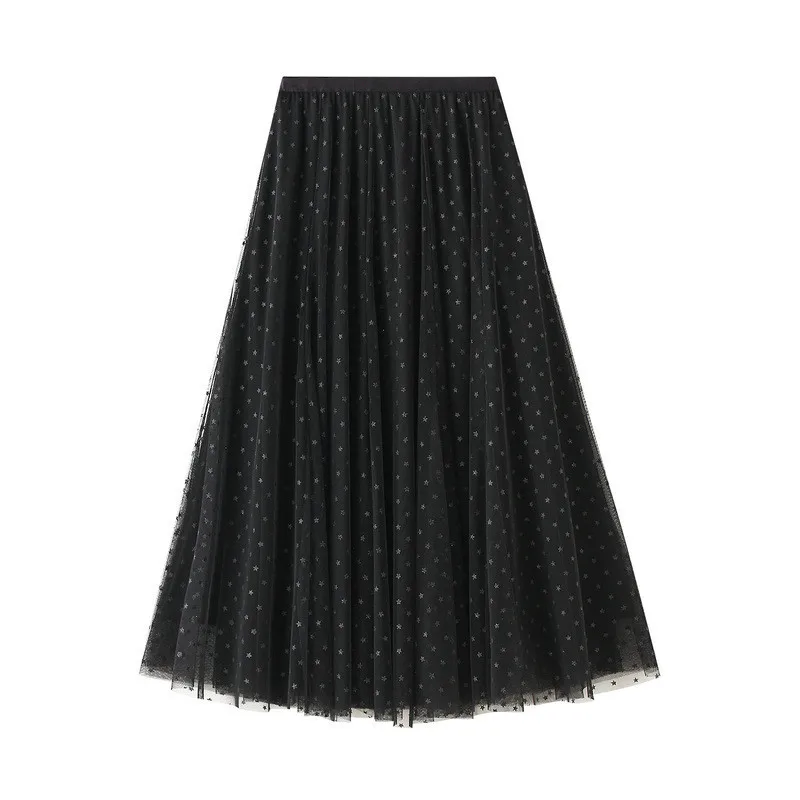 Women Fashion High Waist Skirt Slimming Gauze Stars Pattern Skirts Female Korean Style Vintage JMultiple Layer Yarn Dress
Women Fashion High Waist Skirt Slimming Gauze Stars Pattern Skirts Female Korean Style Vintage JMultiple Layer Yarn Dress