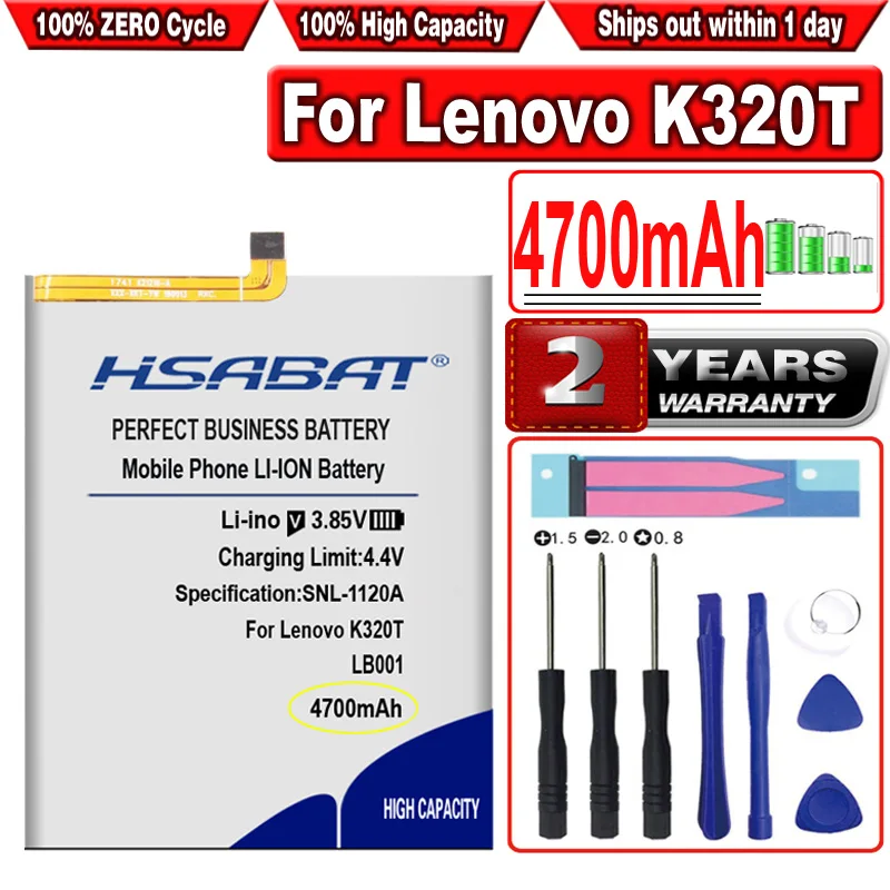 Аккумулятор высокой емкости HSABAT 4700 мАч LB001 для смартфона Lenovo K320T
Аккумулятор высокой емкости HSABAT 4700 мАч LB001 для смартфона Lenovo K320T