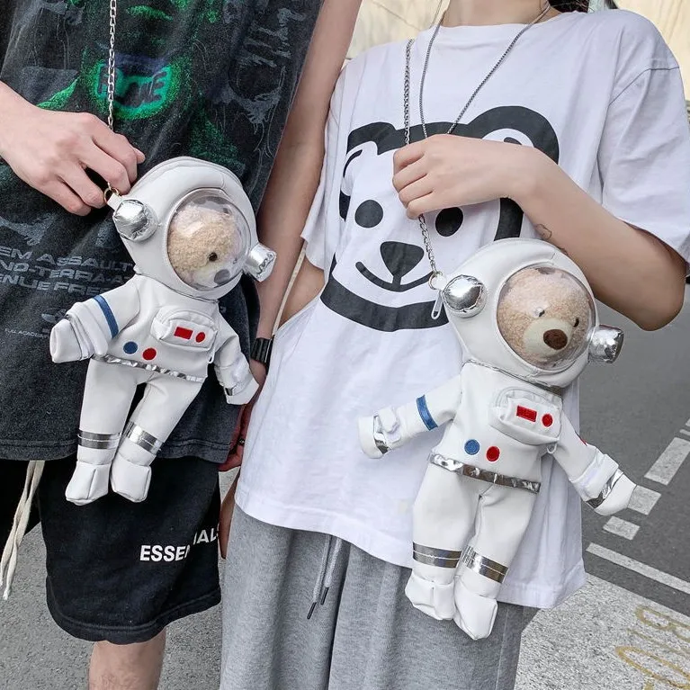 Lovely space bear bag women's new fashion net red cartoon chain girl's One Shoulder Messenger Bag
Lovely space bear bag women's new fashion net red cartoon chain girl's One Shoulder Messenger Bag