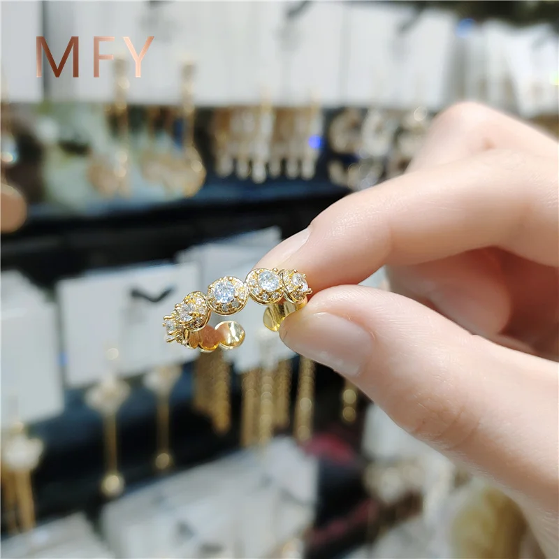 MiFeiYa Gold Plated Round Metal Opening Ring Inlaid AAA+ CZ Rhinestone Zircon for Women Female Adjustable Wedding Jewelry
MiFeiYa Gold Plated Round Metal Opening Ring Inlaid AAA+ CZ Rhinestone Zircon for Women Female Adjustable Wedding Jewelry
