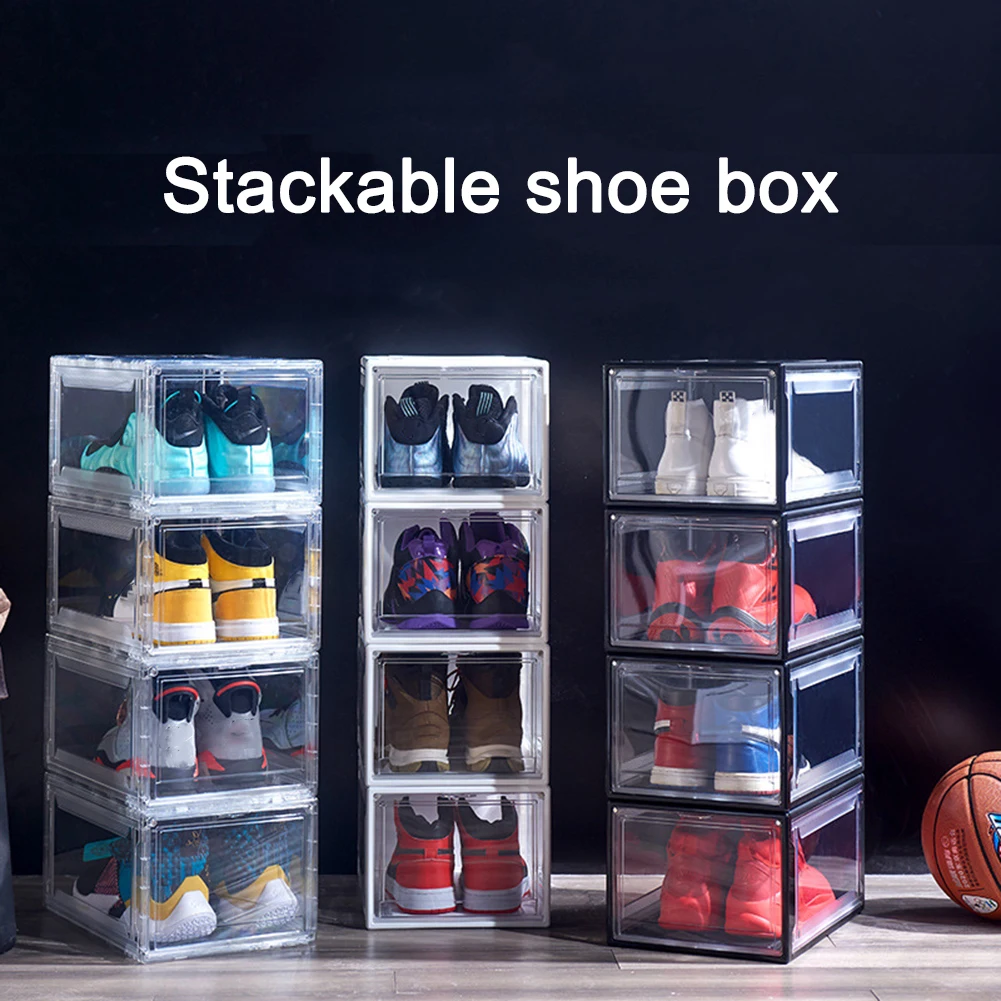 Shoe Box Stackable Shoes Organizer Clear Plastic with Magnetic Door for Sneaker Collection
Shoe Box Stackable Shoes Organizer Clear Plastic with Magnetic Door for Sneaker Collection