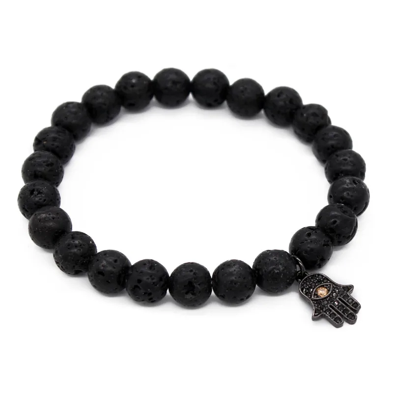 Poshfeel 8Mm Lava Stone Beaded Bracelet Energy Stone Bracelet Hamsa Hand Charm Bracelets With Cz Stoppers Yoga Jewelry Mbr170364 
Poshfeel 8Mm Lava Stone Beaded Bracelet Energy Stone Bracelet Hamsa Hand Charm Bracelets With Cz Stoppers Yoga Jewelry Mbr170364