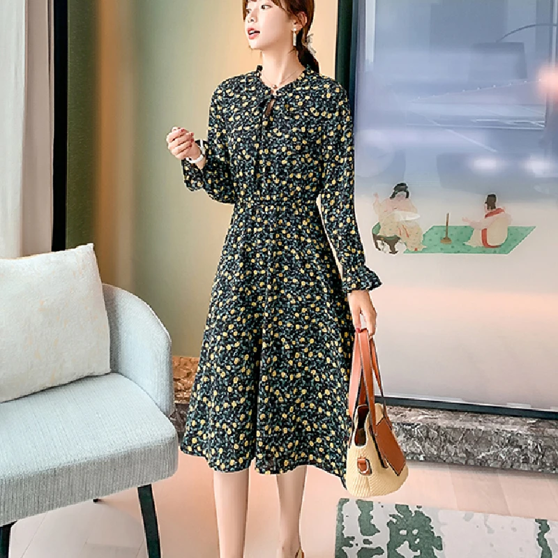 Boho Elegant Casual Party Dress Autumn Spring Runway 2021 Korean Long Sleeve Dresses New Black White Women Floral Chiffon Dress
Boho Elegant Casual Party Dress Autumn Spring Runway 2021 Korean Long Sleeve Dresses New Black White Women Floral Chiffon Dress