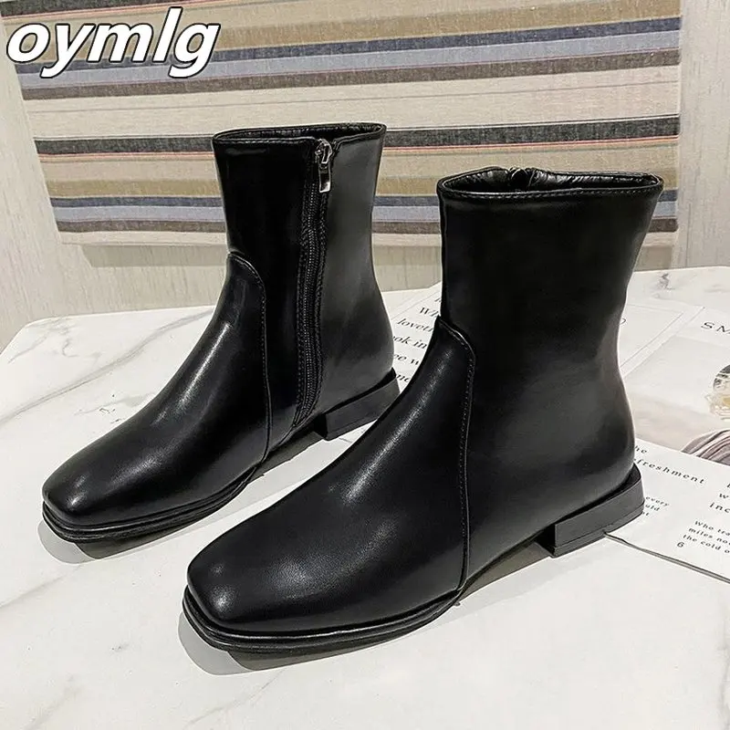 oymlgWomen Leather Boots Half Short Shoes Women Winter Flat Heel Shoes Fashion Zipper Warm Boots Footwear Size 35-40 woman shoes
oymlgWomen Leather Boots Half Short Shoes Women Winter Flat Heel Shoes Fashion Zipper Warm Boots Footwear Size 35-40 woman shoes