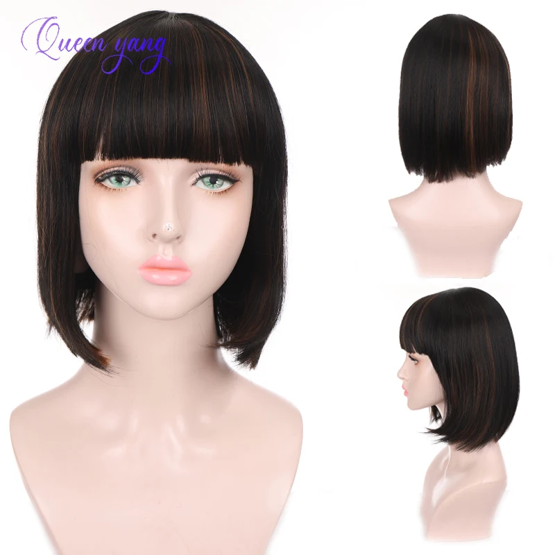 QUEENYANG Short Synthetic Highlighting Wig Bob Bangs Girl Purple Blue Brown Cosplay Wig For Party Daily Use Shoulder Length
QUEENYANG Short Synthetic Highlighting Wig Bob Bangs Girl Purple Blue Brown Cosplay Wig For Party Daily Use Shoulder Length
