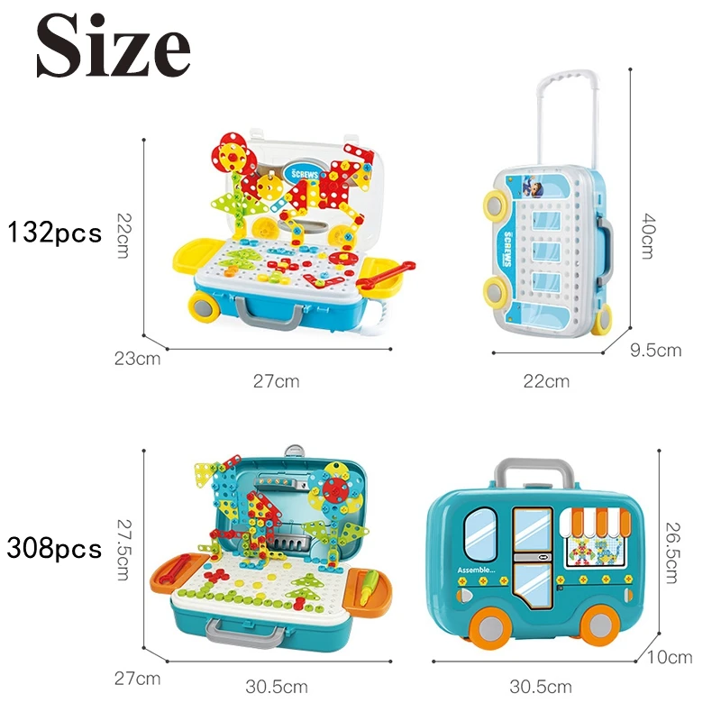 132/308Pcs Electric Drill Screwdriver DIY Educational Puzzle Toys Children's Drill Nut Screwdriver DIY Assembled Tools Model Kit
132/308Pcs Electric Drill Screwdriver DIY Educational Puzzle Toys Children's Drill Nut Screwdriver DIY Assembled Tools Model Kit