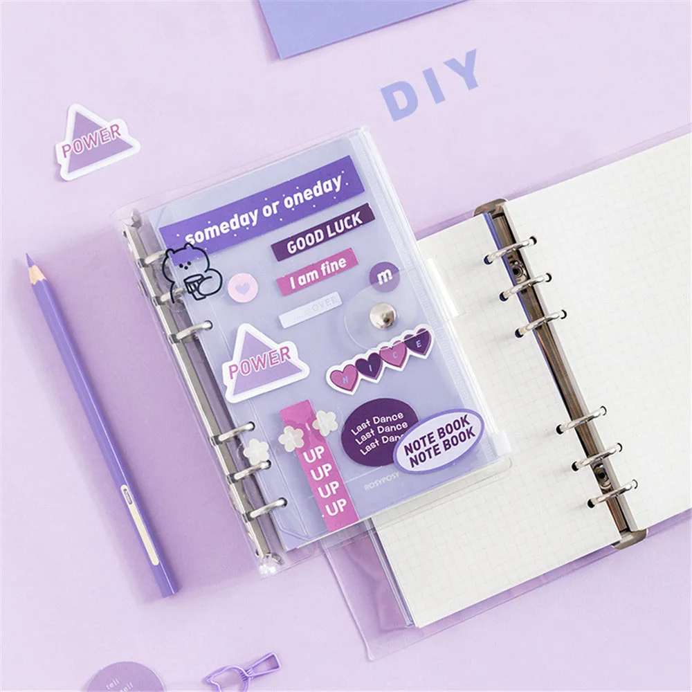 Cute A6 6 Rings Binder Transparent Loose Leaf Notebook with 4 Colorskawaii Diary Notebook Agenda Planner School Office Supplies
Cute A6 6 Rings Binder Transparent Loose Leaf Notebook with 4 Colorskawaii Diary Notebook Agenda Planner School Office Supplies