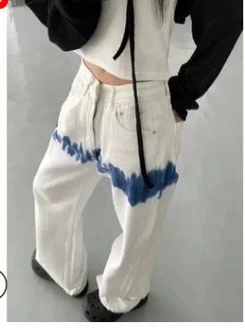 Женские джинсы с широкими штанинами, винтажные свободные брюки из денима с высокой талией и принтом в полоску
Женские джинсы с широкими штанинами, винтажные свободные брюки из денима с высокой талией и принтом в полоску