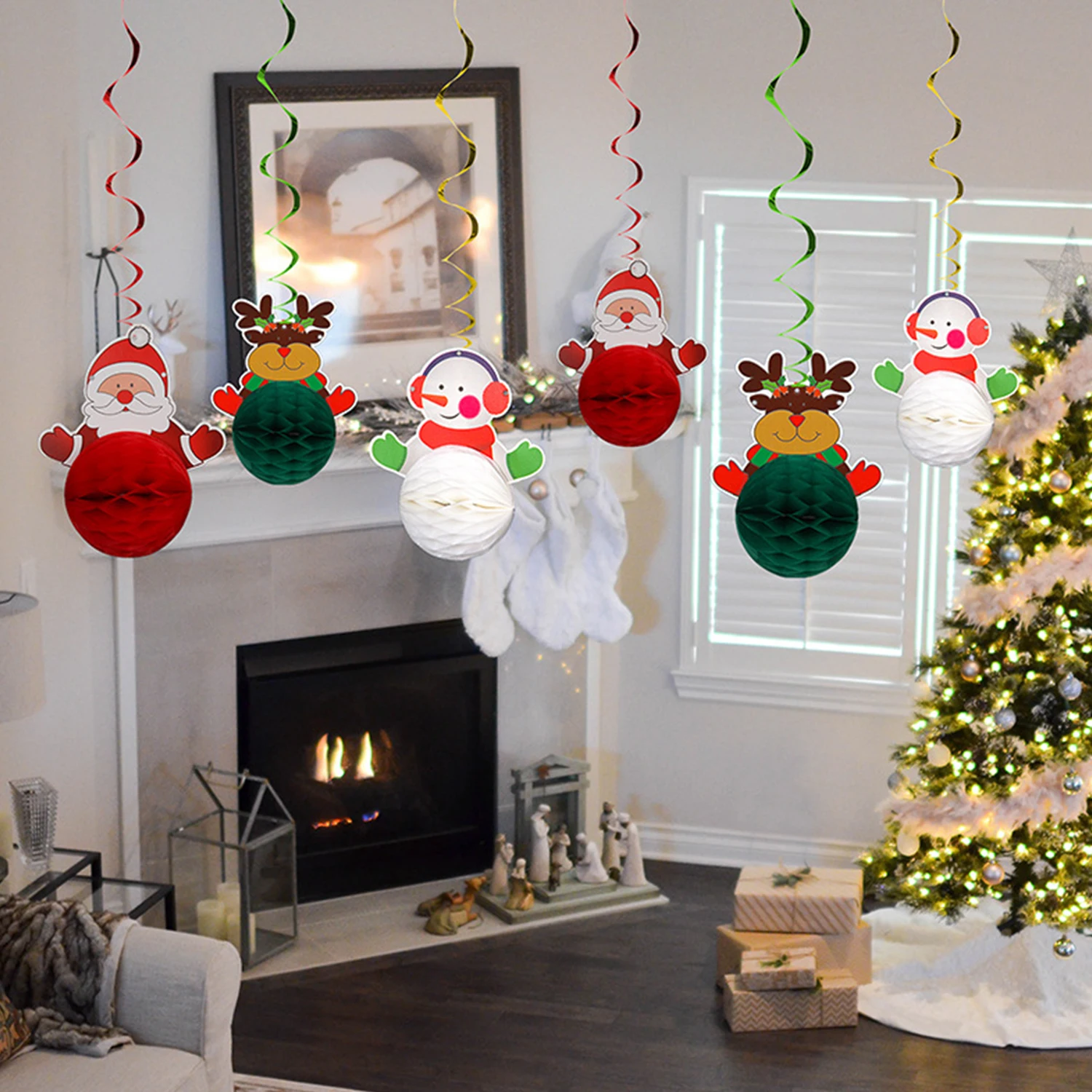 6PCS Christmas Hanging Swirls Decoration Snowman Elk Santa Claus Shaped Christmas Party Supplies for Festivals Xmas Tree Decor
6PCS Christmas Hanging Swirls Decoration Snowman Elk Santa Claus Shaped Christmas Party Supplies for Festivals Xmas Tree Decor