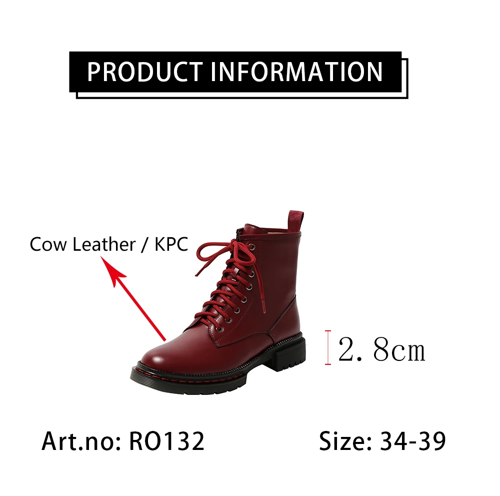 RJN Genuine Leather Women Martin Boots British Style Autumn Fashion Ankle Boots Outdoor Casual Comfortable Women's Boots RO132 
RJN Genuine Leather Women Martin Boots British Style Autumn Fashion Ankle Boots Outdoor Casual Comfortable Women's Boots RO132