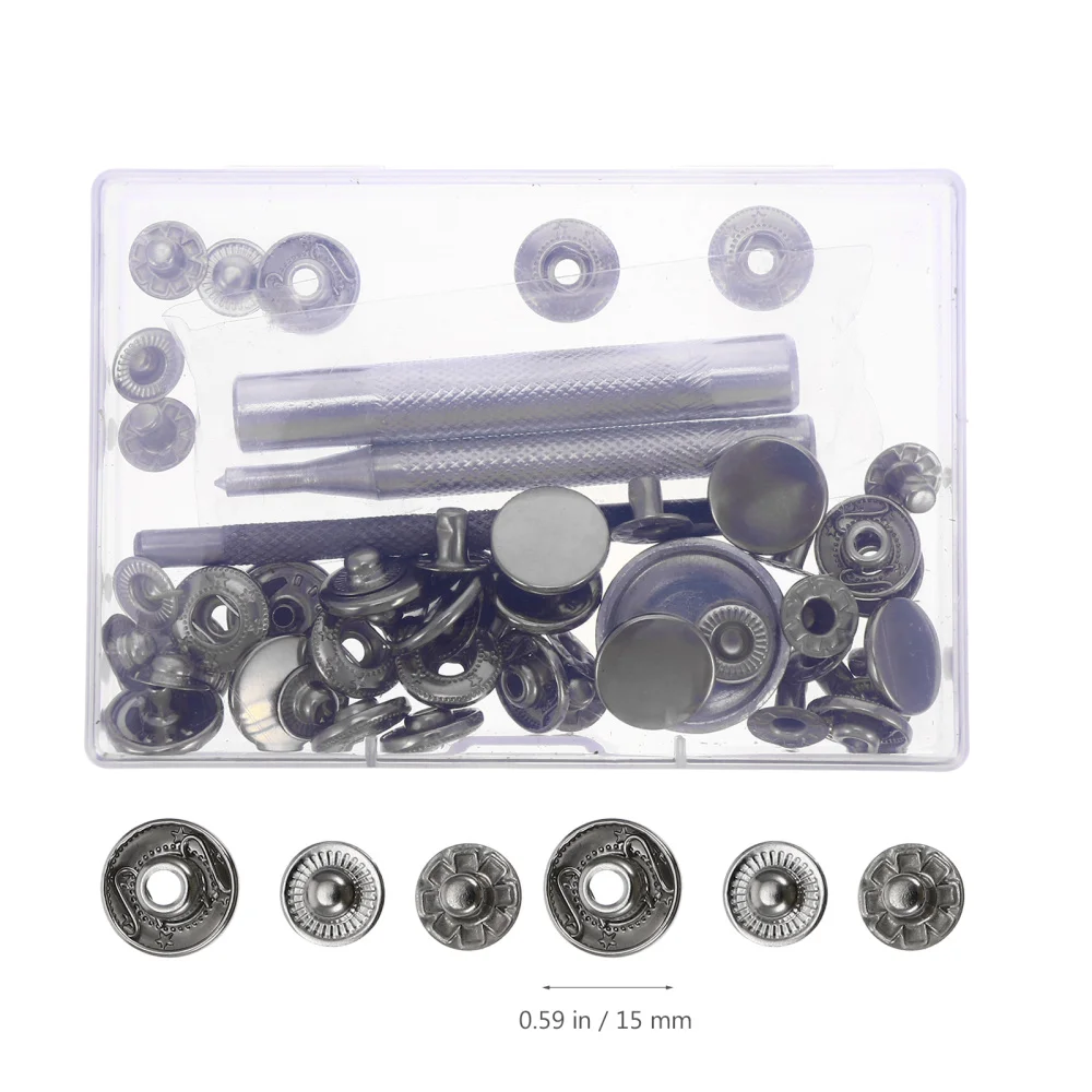 12 Sets Metal Snap Fastener Leather Rapid Rivet Button for Clothes Jeans Wears 
12 Sets Metal Snap Fastener Leather Rapid Rivet Button for Clothes Jeans Wears