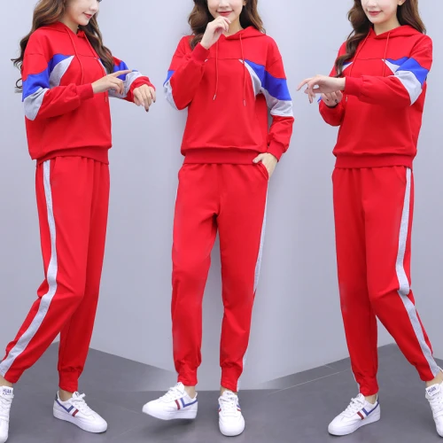 Casual Women 2 Piece Set Top And Pants Red Tracksuit Hooded Top&pants Set Black Women's Tracksuits Ensemble Femme Deux Pieces
Casual Women 2 Piece Set Top And Pants Red Tracksuit Hooded Top&pants Set Black Women's Tracksuits Ensemble Femme Deux Pieces