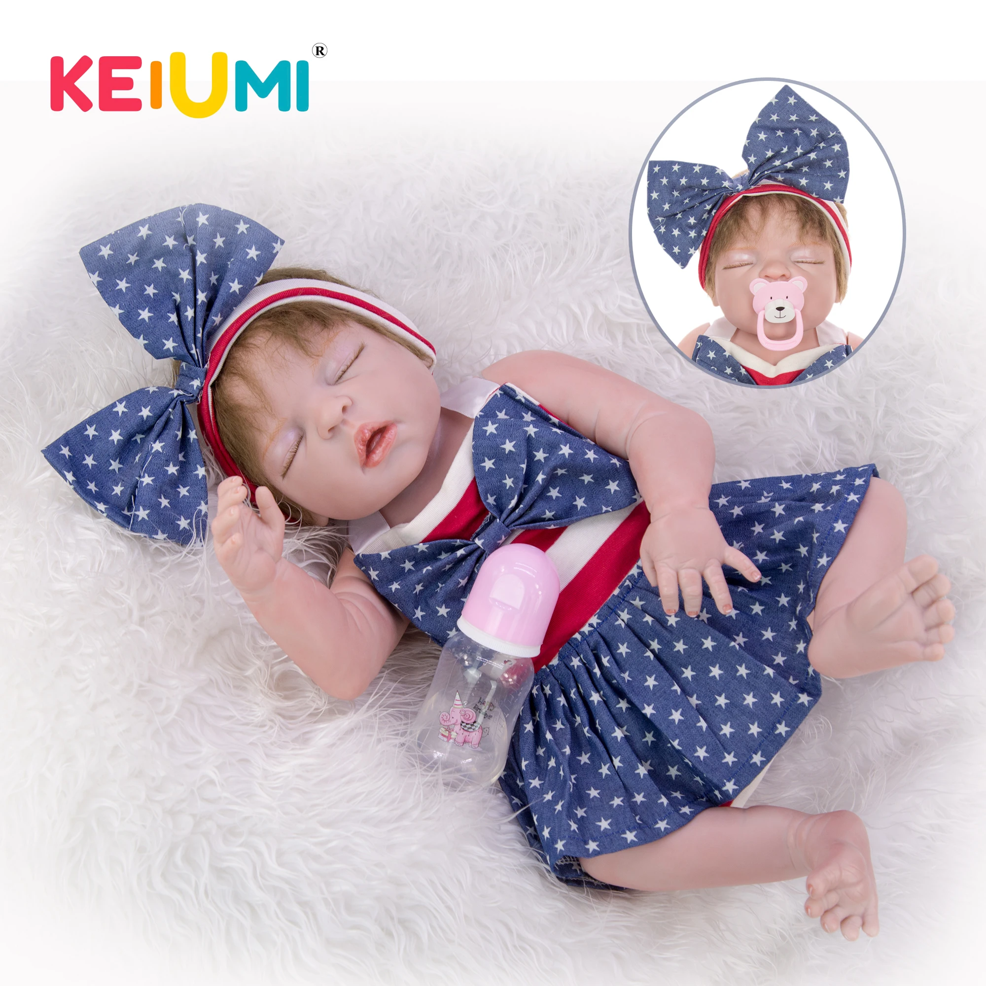KEIUMI Closed Eyes Lifelike Real Baby Reborn Silicone Bonecas 23 inch Red Skin Full Vinyl Reborn Dolls Menina Birthday Gift
KEIUMI Closed Eyes Lifelike Real Baby Reborn Silicone Bonecas 23 inch Red Skin Full Vinyl Reborn Dolls Menina Birthday Gift