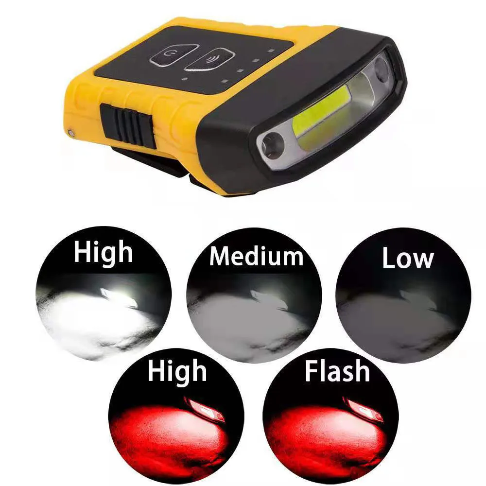 5 Modes COB LED Headlamp USB Charging Sensor Hat Lamp LED Clip On Cap Light Rechargeable Camping Flashlight Waterproof
5 Modes COB LED Headlamp USB Charging Sensor Hat Lamp LED Clip On Cap Light Rechargeable Camping Flashlight Waterproof