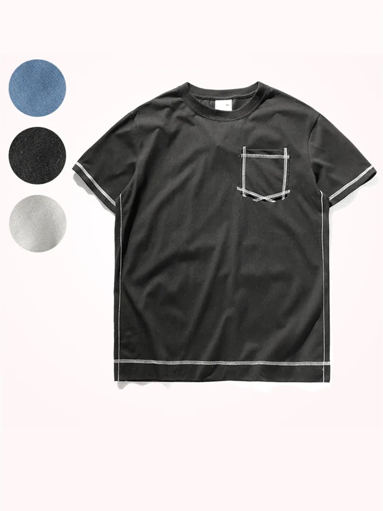 2021 Summer New Short-sleeved Mercerized Cotton Pocket T-shirt Men's Simple Cool Feeling Raglan Sleeve Washed Casual Loose Tops
2021 Summer New Short-sleeved Mercerized Cotton Pocket T-shirt Men's Simple Cool Feeling Raglan Sleeve Washed Casual Loose Tops
