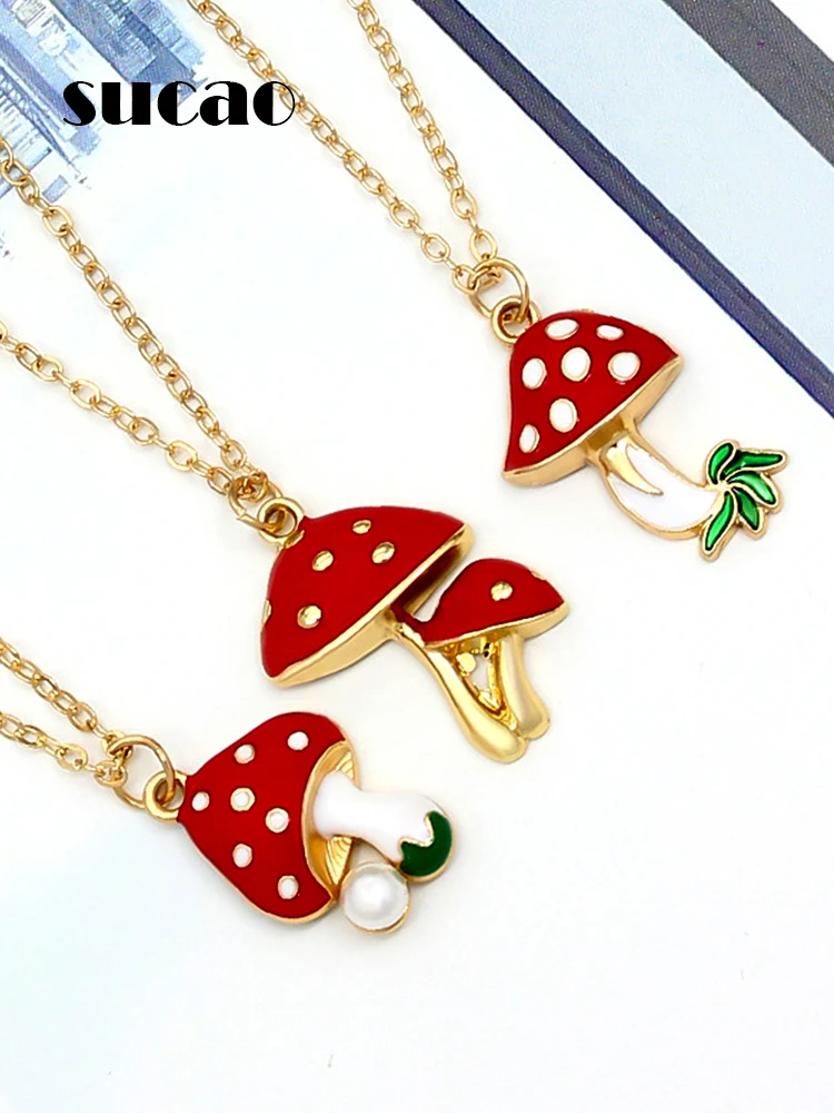 Red Mushroom Pendant Rose Gold Necklace Cute Food Shape Sweet Chain Necklace Prensent Women Kids Jewellery For Girls Wholesale
Red Mushroom Pendant Rose Gold Necklace Cute Food Shape Sweet Chain Necklace Prensent Women Kids Jewellery For Girls Wholesale