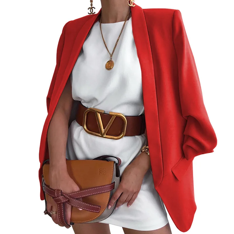 2021 New Fashion Turn-down Collar Long Sleeve Women's work offic Jackets Spring Autumn Casual solid Small Suit Lady Jackets
2021 New Fashion Turn-down Collar Long Sleeve Women's work offic Jackets Spring Autumn Casual solid Small Suit Lady Jackets