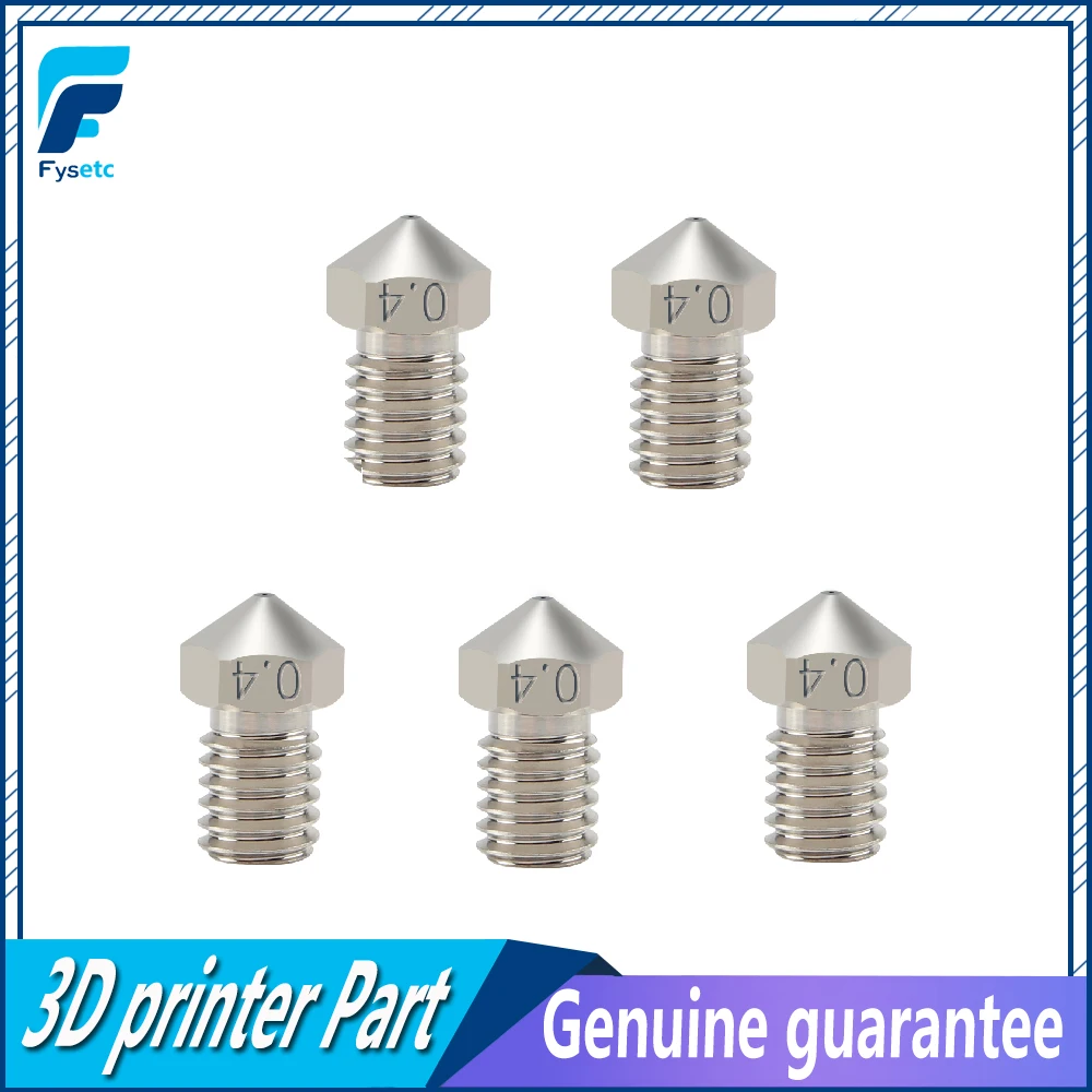 FYSETC 5pcs E3D Nickel Plating Copper Nozzle Durable non-stick High Performance for 3D Printers Hotend Thread for E3D V6 Hotend
FYSETC 5pcs E3D Nickel Plating Copper Nozzle Durable non-stick High Performance for 3D Printers Hotend Thread for E3D V6 Hotend