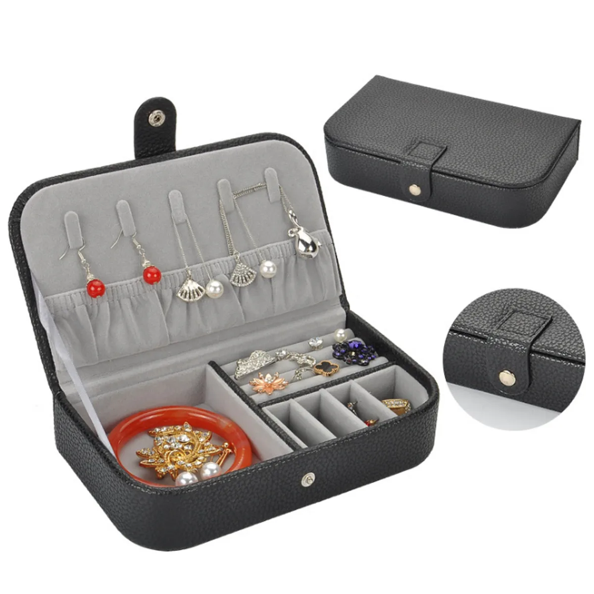 Minimalist Design Universal Jewelry Organizer Display Travel Case Boxes Portable Jewelry Box Button Leather Storage Zipper Gift
Minimalist Design Universal Jewelry Organizer Display Travel Case Boxes Portable Jewelry Box Button Leather Storage Zipper Gift