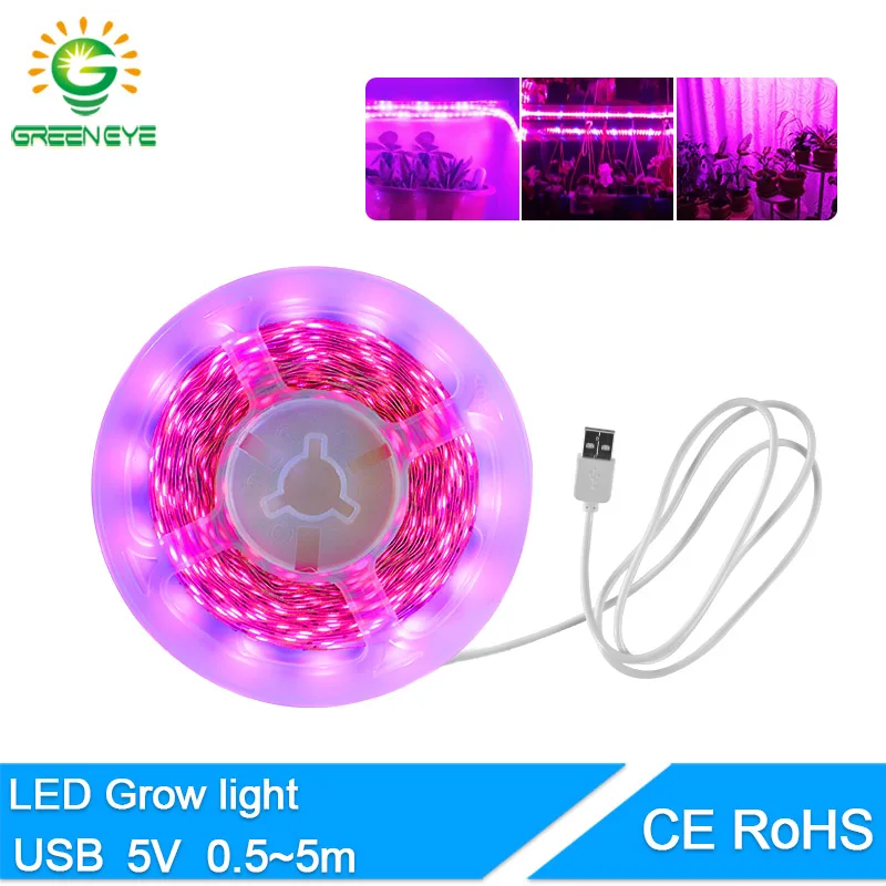 LED Grow Light USB 5V Full Spectrum LED Strip1m 2m 3m 4m 5m SMD 2835 Chip LED Phyto Lamp For Greenhouse Hydroponic Plant Growing
LED Grow Light USB 5V Full Spectrum LED Strip1m 2m 3m 4m 5m SMD 2835 Chip LED Phyto Lamp For Greenhouse Hydroponic Plant Growing