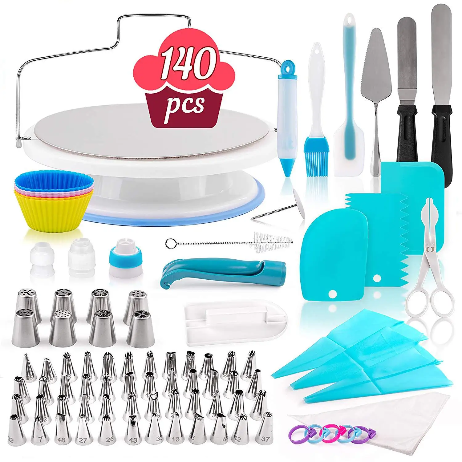 Bakeware American Cake Tools 140PCS Cake Baking Turntable Decorating Mouth Garnishing Fondant Tools Home-Made Cake Tools
Bakeware American Cake Tools 140PCS Cake Baking Turntable Decorating Mouth Garnishing Fondant Tools Home-Made Cake Tools