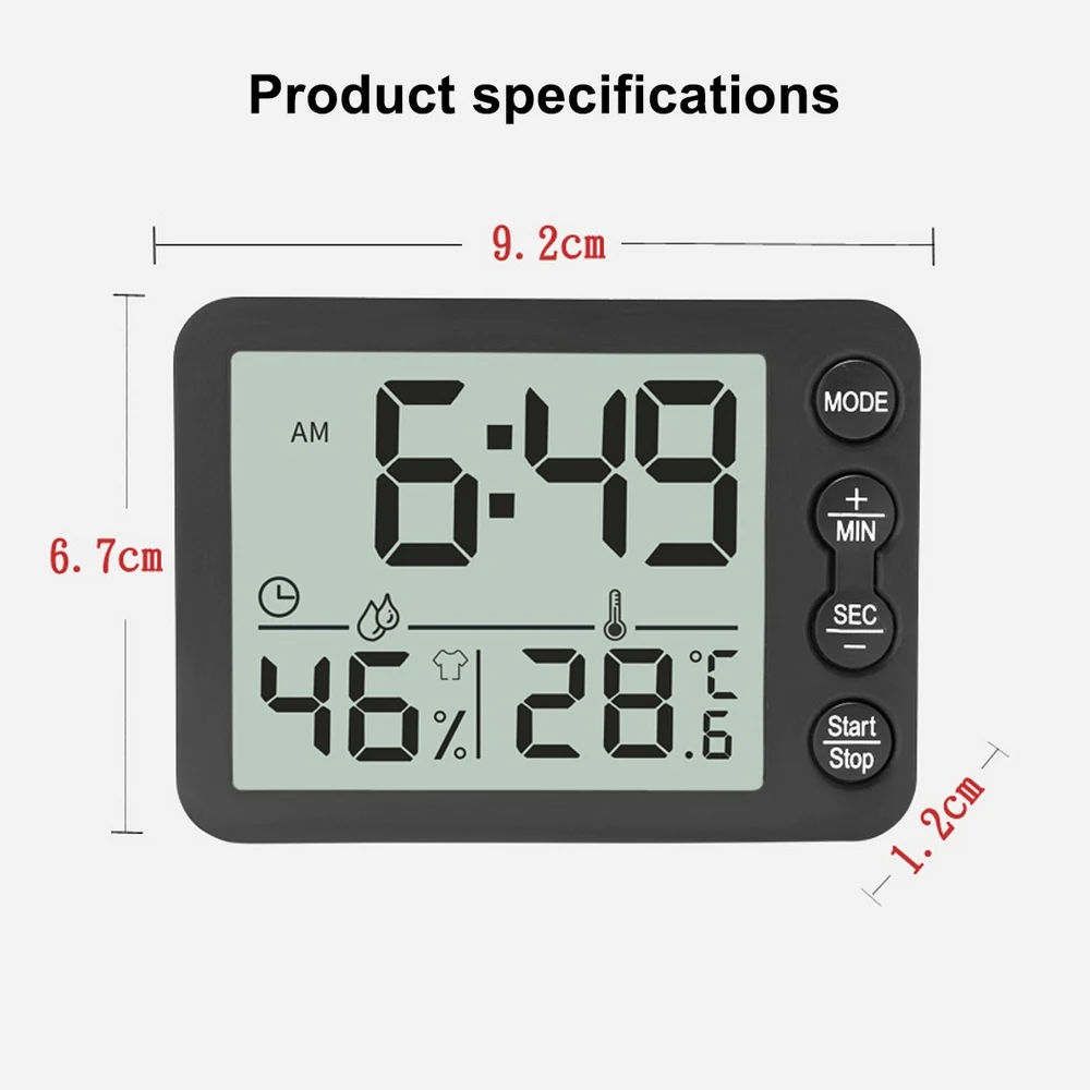 Alarm Clock Thermometer and Hygrometer Large Screen Clock Creative Kitchen Electronic Countdown Timer Multifunctional Bedroom
Alarm Clock Thermometer and Hygrometer Large Screen Clock Creative Kitchen Electronic Countdown Timer Multifunctional Bedroom