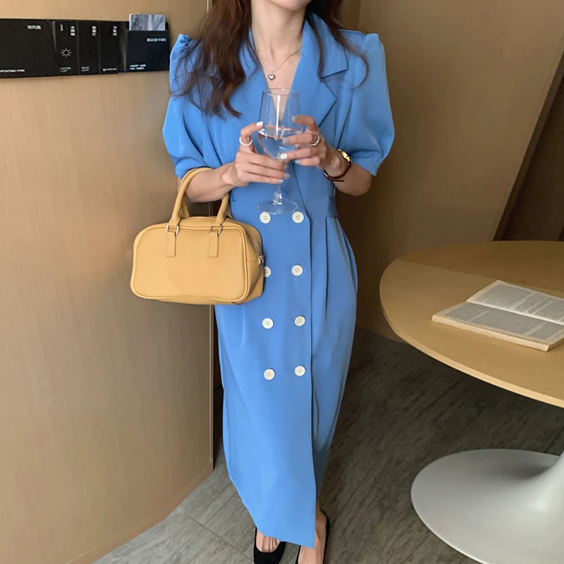 ZCSMLL Korean temperament lapel double-breasted waist knee-length puff sleeve suit vintage dress women 2021 summer tide
ZCSMLL Korean temperament lapel double-breasted waist knee-length puff sleeve suit vintage dress women 2021 summer tide