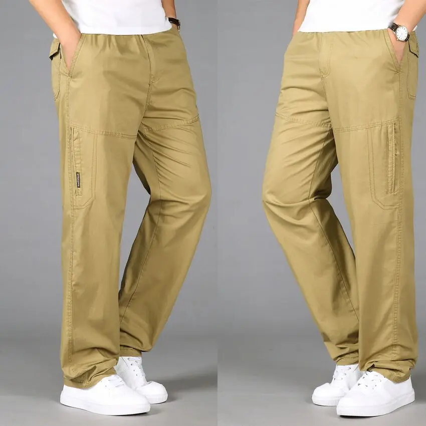 Summer Men's Khaki Pants Large Size Straight Fit Big Sizes 5XL Side Pockets Wide Leg Cotton Black Cargo Pants Work Trousers Male
Summer Men's Khaki Pants Large Size Straight Fit Big Sizes 5XL Side Pockets Wide Leg Cotton Black Cargo Pants Work Trousers Male