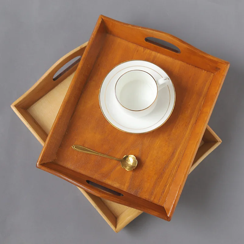 Wooden Serving Tray Rectangular Tea Tray Breakfast Sushi Snack Bread Dessert Cake Plate Coffee Cup Holder
Wooden Serving Tray Rectangular Tea Tray Breakfast Sushi Snack Bread Dessert Cake Plate Coffee Cup Holder