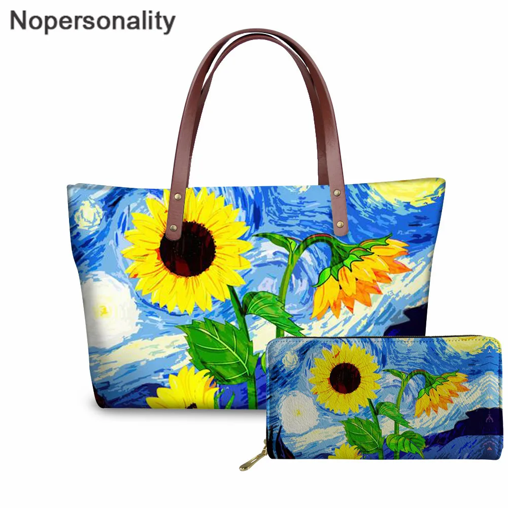 Nopersonality Shoulder Bags for Women Painting Sunflower Handbags Ladies Large Travel Beach Bag Female 2pcs/set Hand Bags&Wallet
Nopersonality Shoulder Bags for Women Painting Sunflower Handbags Ladies Large Travel Beach Bag Female 2pcs/set Hand Bags&Wallet
