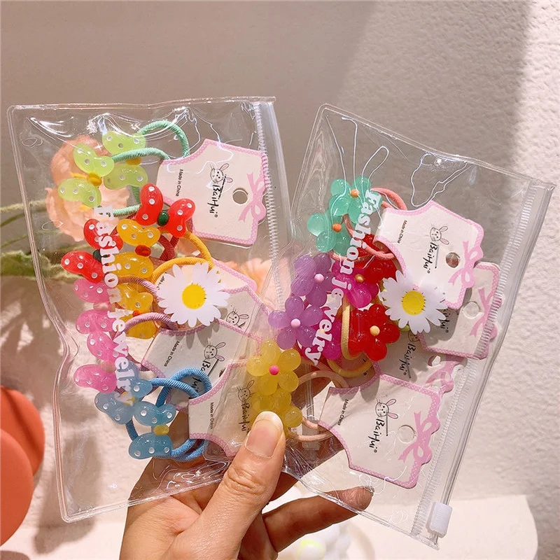 5 Pair New Fashion Children's Jelly Color Cartoon Bow Flower Rubber Band Hair Rope Sweet Girl Princess Ponytail Hair Accessories
5 Pair New Fashion Children's Jelly Color Cartoon Bow Flower Rubber Band Hair Rope Sweet Girl Princess Ponytail Hair Accessories