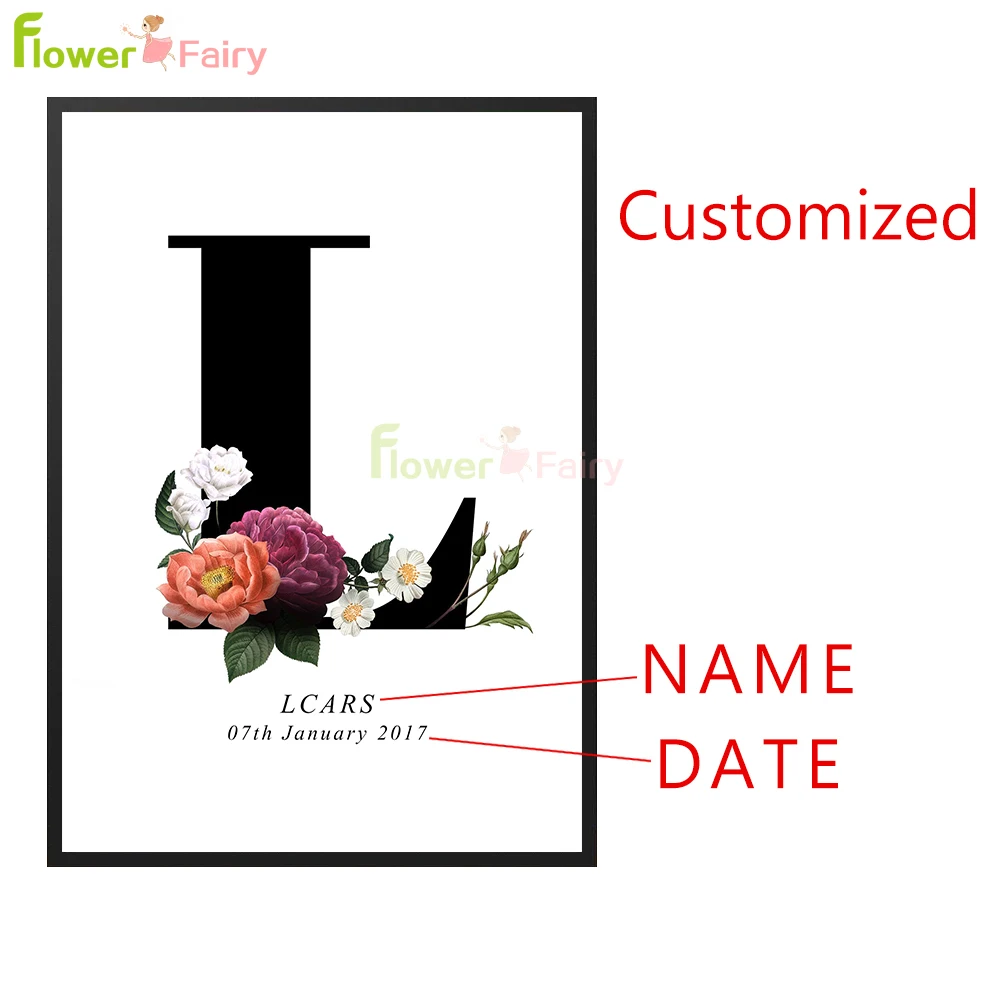 Custom Baby Name Birth Party Nordic Poster Nursery Black Letter Wall Art Canvas Painting Wall Pictures For Living Room Unframed
Custom Baby Name Birth Party Nordic Poster Nursery Black Letter Wall Art Canvas Painting Wall Pictures For Living Room Unframed