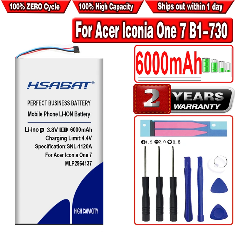 Аккумулятор HSABAT MLP2964137 для Acer lconia One 7 B1-730 B1-730HD A1402, 6000 мАч
Аккумулятор HSABAT MLP2964137 для Acer lconia One 7 B1-730 B1-730HD A1402, 6000 мАч