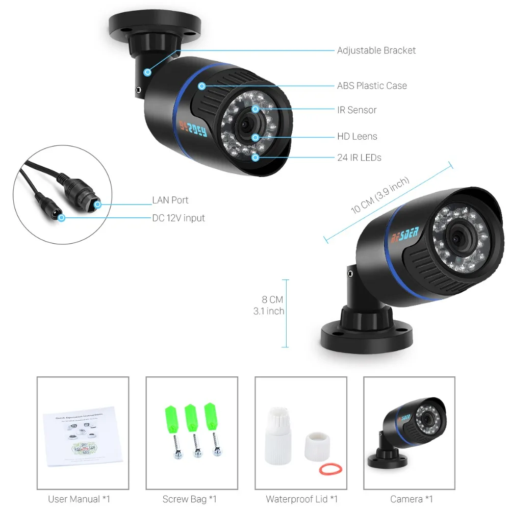 BESDER 2MP Full HD 1080P IP Camera Bullet Outdoor Waterproof Smart Security CCTV Camera Ai Motion Detection RTSP P2P ONVIF XMEye
BESDER 2MP Full HD 1080P IP Camera Bullet Outdoor Waterproof Smart Security CCTV Camera Ai Motion Detection RTSP P2P ONVIF XMEye
