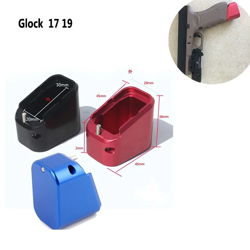 Tactical Magazines Base Pad Spring Mag Extension for Glock 17 19 IPSC USPUA IDPA Aluminum Magazine Holster Hunting Accessories
Tactical Magazines Base Pad Spring Mag Extension for Glock 17 19 IPSC USPUA IDPA Aluminum Magazine Holster Hunting Accessories