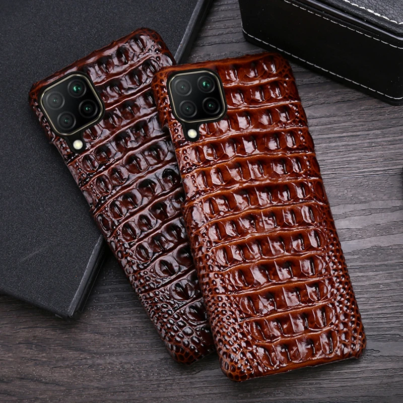 

Upscale Men's Genuine leather phone case for Huawei P40lite Cowhide phone case Mate P20 30 40 Pro Honor Back cover