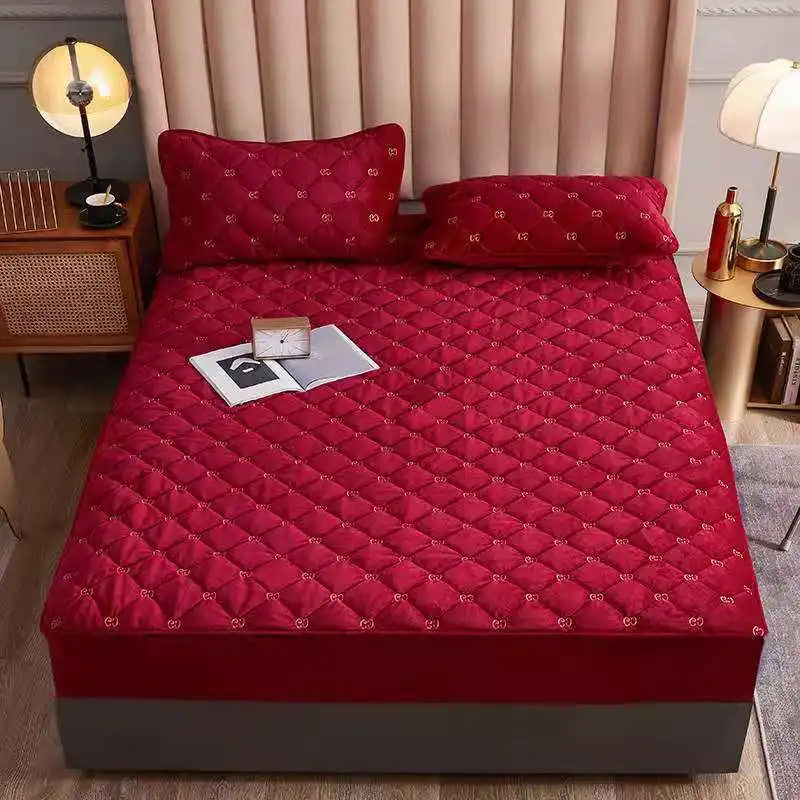 Thicken Quilted Velvet Mattress Cover Embroidered Solid Color Mattress Cover Short Plush Bed Pad Cover Not Including Pillowcase
Thicken Quilted Velvet Mattress Cover Embroidered Solid Color Mattress Cover Short Plush Bed Pad Cover Not Including Pillowcase