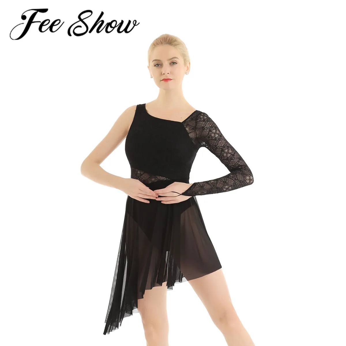 Women Floral Lace Splice Ballet Practice Dance Dress Gymnastics Leotard Mesh Split Press Button Skating Skirt Ballerina Costume
Women Floral Lace Splice Ballet Practice Dance Dress Gymnastics Leotard Mesh Split Press Button Skating Skirt Ballerina Costume