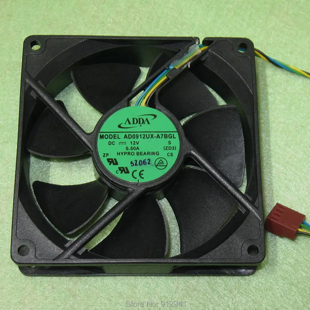 B49 ADDA AD0912UX A7BGL 9225 92 мм x 25 гипро подшипник ШИМ кулер охлаждения вентилятор DC 12V 0.50A 4