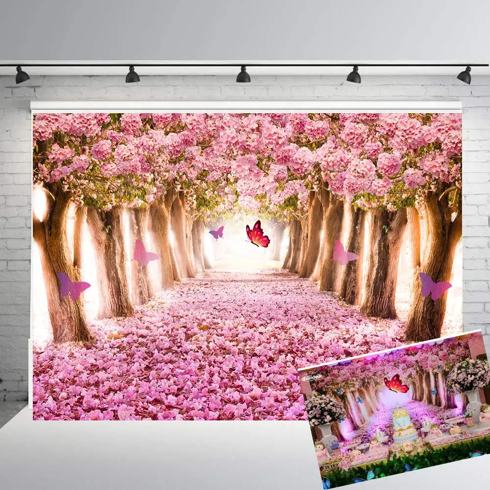 BEIPOTO Princess Backdrop pink Cherry trees butterfly photography background baby shower girl birthday party decoration B362
BEIPOTO Princess Backdrop pink Cherry trees butterfly photography background baby shower girl birthday party decoration B362