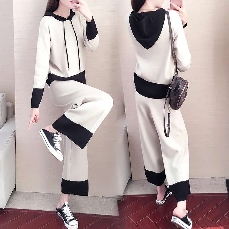 Autumn/Winter Knitting Chic Hoodies & Wide-Legged Pants Suit Two-Piece Outfit Loose Knitwear With Hood Trousers Casual Clothes
Autumn/Winter Knitting Chic Hoodies & Wide-Legged Pants Suit Two-Piece Outfit Loose Knitwear With Hood Trousers Casual Clothes