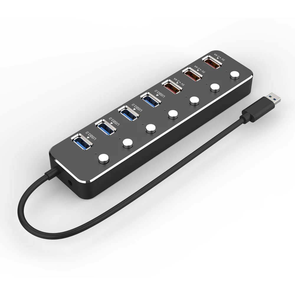 10 PCS Aluminium Alloy Switch 3.0 7 Ports USB HUB 4ports 3.0 USB HUB+3ports Smart charging hub
10 PCS Aluminium Alloy Switch 3.0 7 Ports USB HUB 4ports 3.0 USB HUB+3ports Smart charging hub