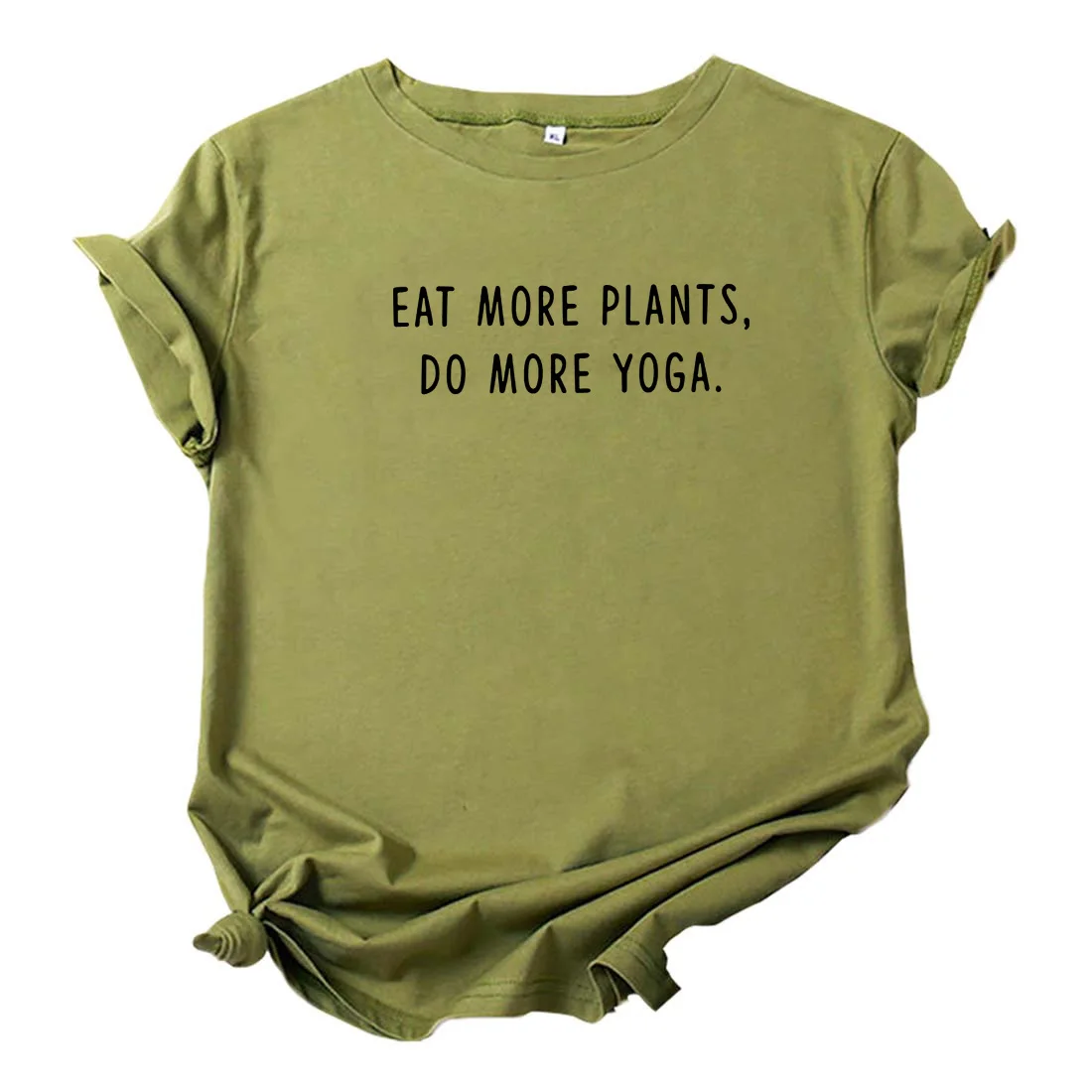 Футболка Eat More растения Do Yoga Женская забавная Готическая графическая одежда