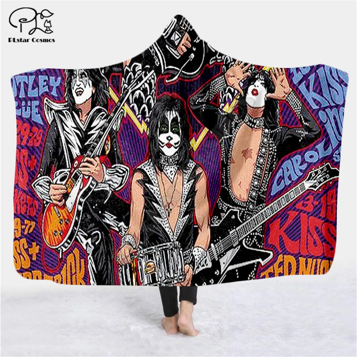 Classic Kiss 3D printed Hooded Blanket Adult child Sherpa Fleece Wearable Blanket Halloween Warm Decoration Style-1
Classic Kiss 3D printed Hooded Blanket Adult child Sherpa Fleece Wearable Blanket Halloween Warm Decoration Style-1