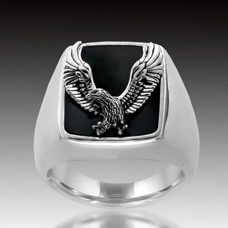 Alloy American Eagle Rings Motorcycle Party Personality Men's Ring Biker Hip Hop Rock Silver Animal Ring Jewelry
Alloy American Eagle Rings Motorcycle Party Personality Men's Ring Biker Hip Hop Rock Silver Animal Ring Jewelry