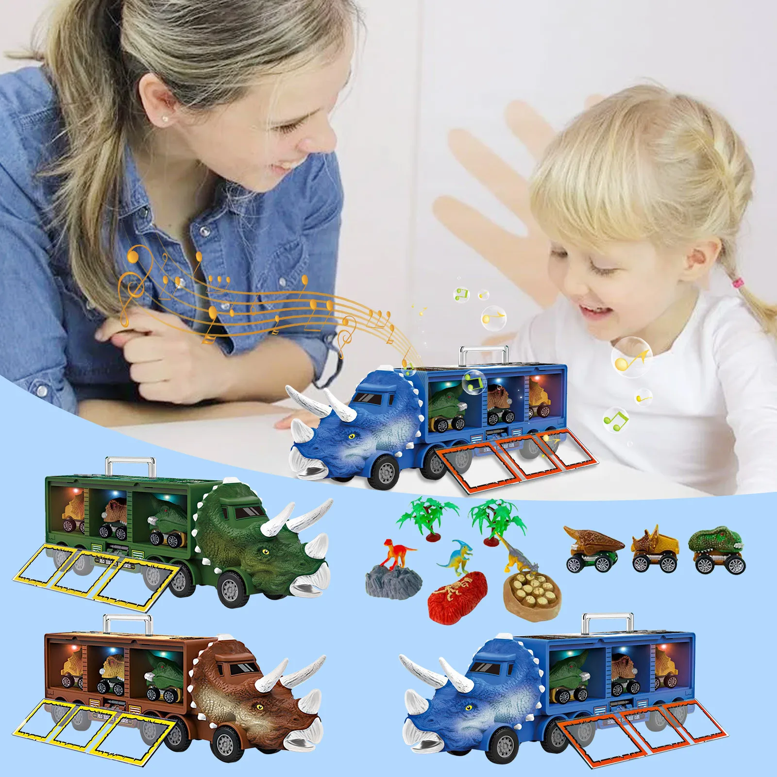 Dinosaur Model Toy Storage Car Dinosaur Transport Car Light And Music Children's Toy Car Reversal Vehicle Model Toys For Boys
Dinosaur Model Toy Storage Car Dinosaur Transport Car Light And Music Children's Toy Car Reversal Vehicle Model Toys For Boys