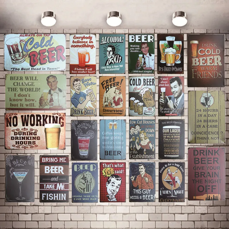 

Cocktail Tin Signs Drink Metal Plate Wall Pub Shop Restaurant Cafe Bar Club Home Art Decoration Vintage Iron Poster Cuadros